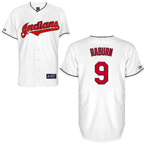Ryan Raburn #9 Youth Baseball Jersey-Cleveland Indians Authentic Home White Cool Base MLB Jersey